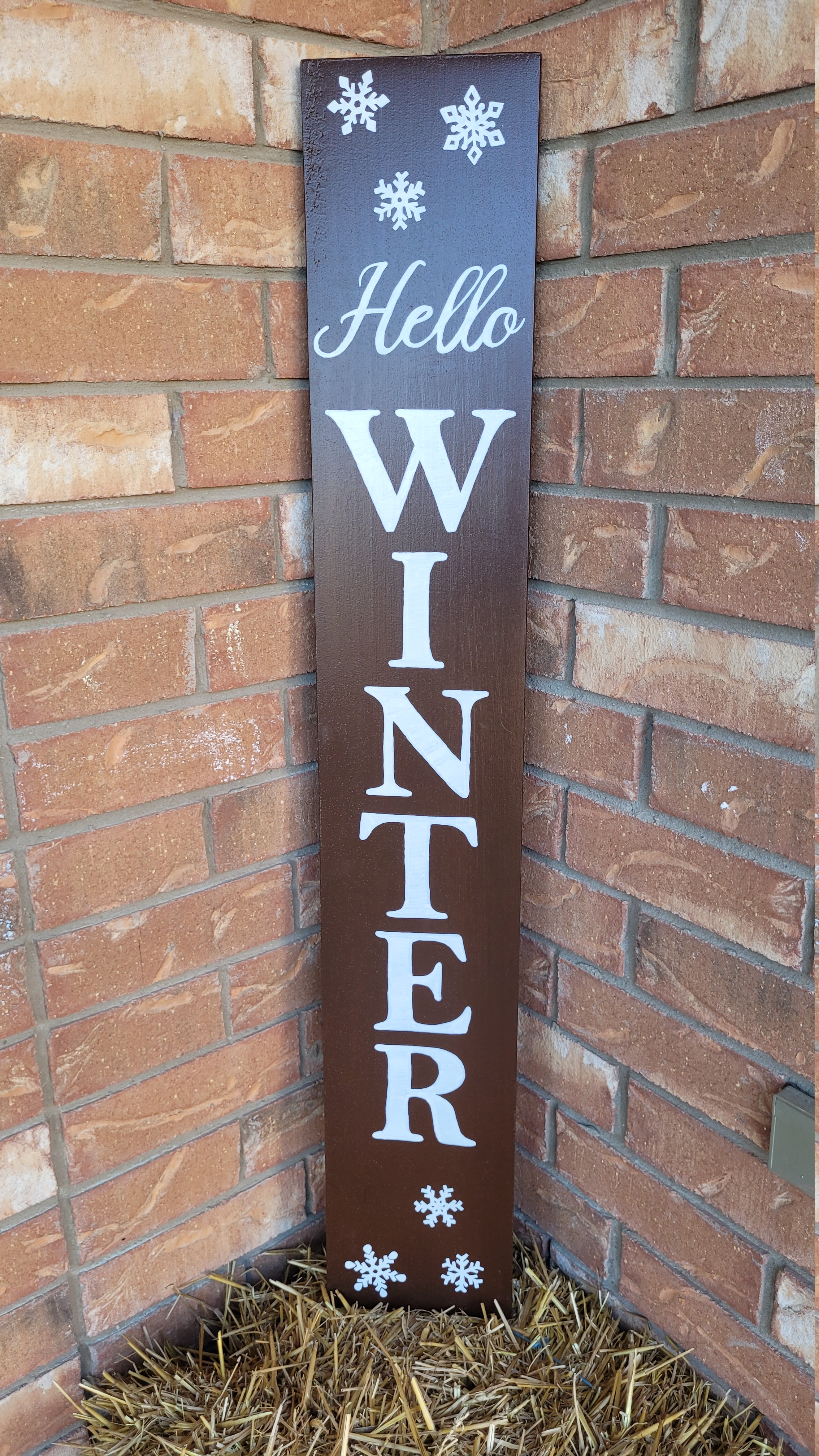 Hello Winter Porch Sign